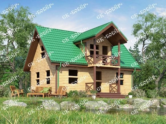Сруб из бруса 7.5х8